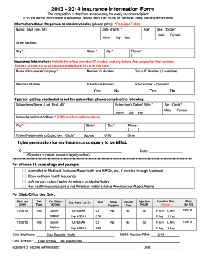 2013-2014 Insurance Information Form