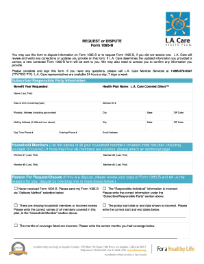 Request or Dispute Form 1095-B