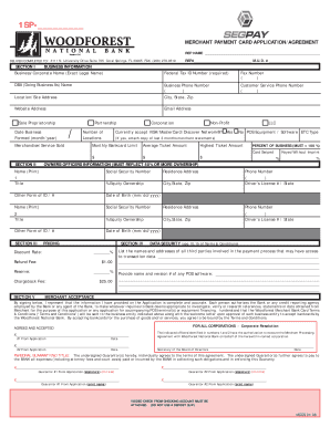 Merchant Payment Card Application Agreement