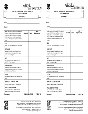 4-H Youth in Motion Scoresheet