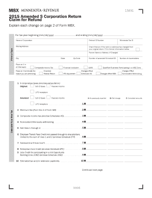 2015 Amended S Corporation Return