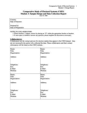 Comparative Study of Electoral Systems (CSES) - cses