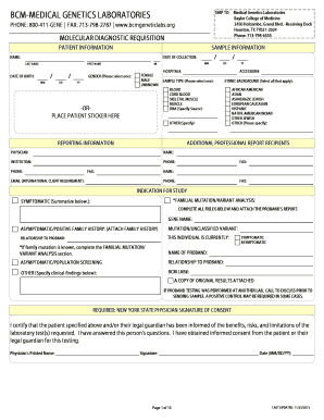 Molecular Diagnostic Requisition Form