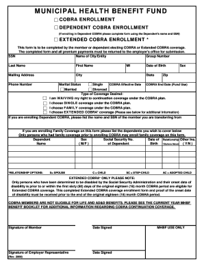 COBRA Enrollment Form