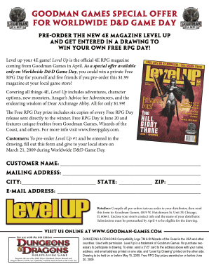 Comic book template - Download the pre-order form - Goodman Games