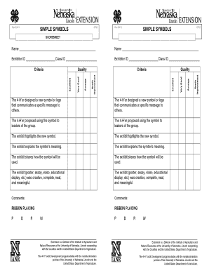 4-H Simple Symbols Scoresheet