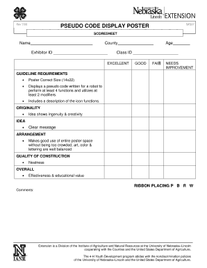 4-H Robotics Poster Scoresheet