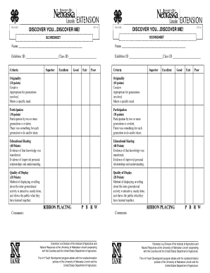 4-H Intergenerational Project Scoresheet