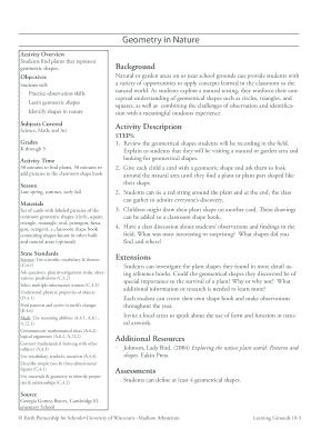 Nature Shapes Activity Worksheet