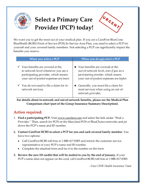 CareFirst PCP Selection Form