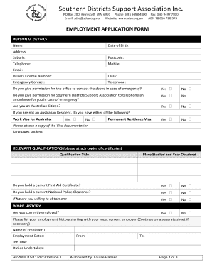 Employment Application Form