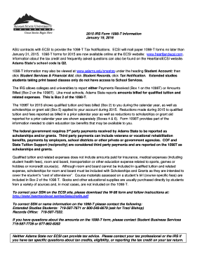 2015 IRS Form 1098-T Information