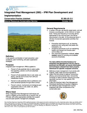Integrated Pest Management Plan Template