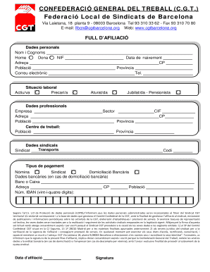 CGT Union Affiliation Form