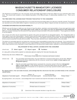Massachusetts Consumer Relationship Disclosure