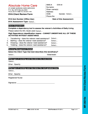 DVA Client Review Form