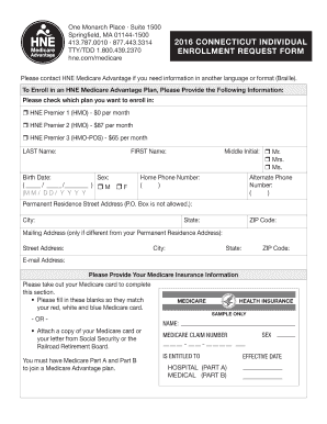 HNE Medicare Advantage Enrollment Form