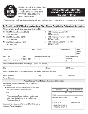 HNE Medicare Advantage Enrollment Form