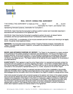 Real Estate Consulting Agreement