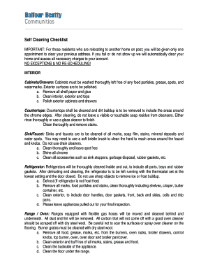 Self Cleaning Checklist