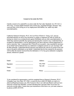 Consent to Sue under the FLSA