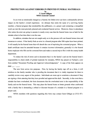 Document Proofing and Approval Acknowledgement