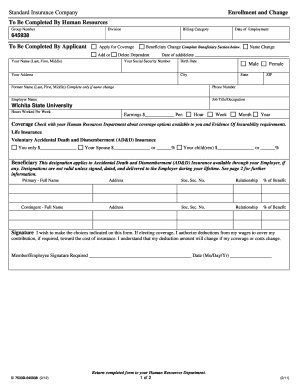 Voluntary Accidental Death and Dismemberment Enrollment Form