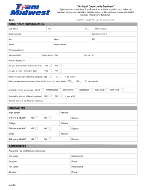 Employment Application Form
