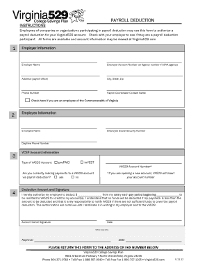 Virginia529 Payroll Deduction Form