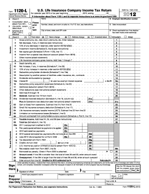 Form 1120-L US Life Insurance Company Income Tax Return