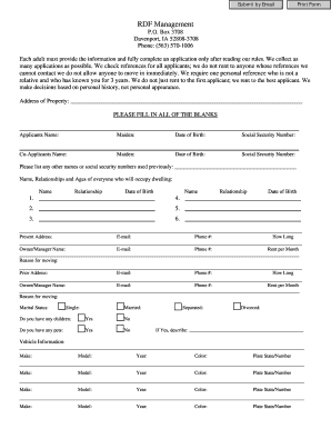 Rental Application Form