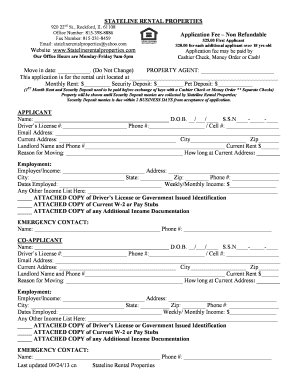 Rental Application Form