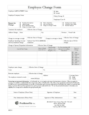 Employee Change Form