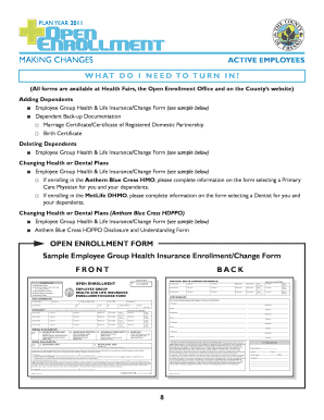 Employee Group Health Insurance Enrollment/Change Form
