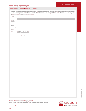 Underwriting Appeal Request Form