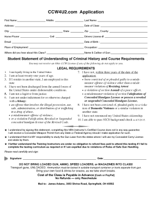 Ohio CCW License Application