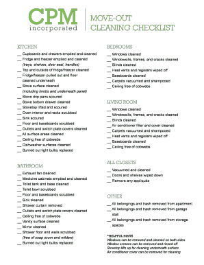 Move-Out Cleaning Checklist