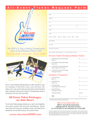2009 US Figure Skating Championships Event Ticket Request Form