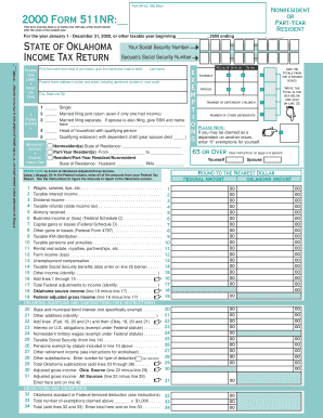 Oklahoma 511NR Nonresident Income Tax Return