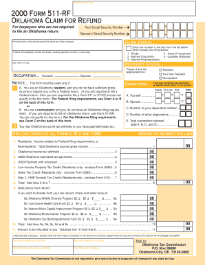 Oklahoma Claim for Refund Form 511-RF