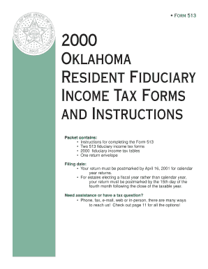 Oklahoma Form 513 Resident Fiduciary Income Tax Return