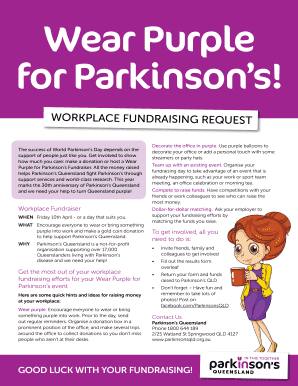Wear Purple for Parkinson's Fundraiser