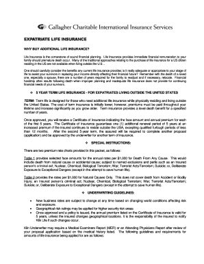 Expatriate Life Insurance Application
