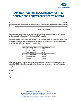 Renewable Energy System Registration Form