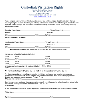 Custodial Visitation Rights Form