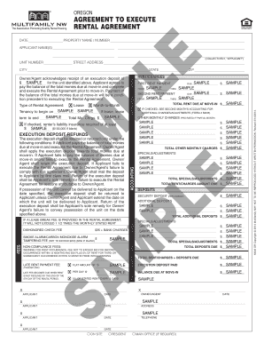 Oregon Rental Agreement Execution
