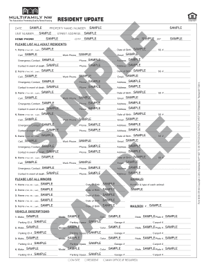 Resident Update Form