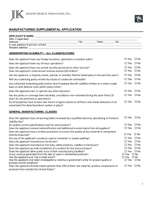 Manufacturing Supplemental Application