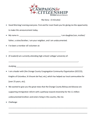 Immigration Reform Announcement Template