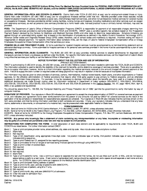 OWCP-92 Uniform Billing Form